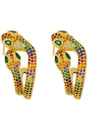 thumb Brass Cubic Zirconia Snake Vintage Stud Earring 0