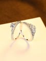 thumb 925 Sterling Silver Cubic Zirconia Crown Dainty Band Ring 3