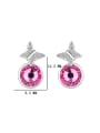 thumb 925 Sterling Silver Austrian Crystal Butterfly Classic Stud Earring 4