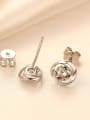 thumb 925 Sterling Silver Cubic Zirconia White Round Minimalist Stud Earring 1