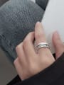 thumb Vintage Sterling Silver With Platinum Plated Fashion Smooth Irregular Free Size Rings 1