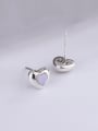 thumb 925 Sterling Silver Cubic Zirconia Heart Minimalist Stud Earring 3