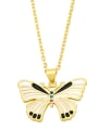 thumb Brass Enamel Butterfly Vintage Necklace 4