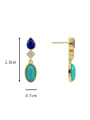 thumb Brass Turquoise Geometric Vintage Drop Earring 3