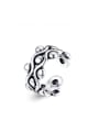 thumb 925 Sterling Silver With Antique Silver Plated Vintage Irregular Free Size Rings 0