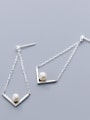 thumb 925 Sterling Silver  Hollow Triangle Minimalist Drop Earring 2