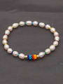 thumb Stainless steel Freshwater Pearl Multi Color Irregular Minimalist Stretch Bracelet 2
