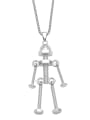 thumb Stainless steel Alloy Pendant Robot Hip Hop Long Strand Necklace 0