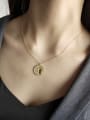 thumb 925 Sterling Silver Round Artisan Abstract portrait Initials Necklace 1