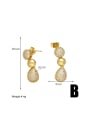thumb Brass Cubic Zirconia Water Drop Hip Hop Cluster Earring 2