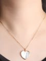 thumb Copper  Minimalist Heart  Shell Earring and Necklace Set 2