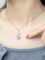 thumb Alloy Crystal Square Minimalist Necklace 1