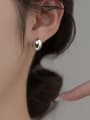 thumb 925 Sterling Silver Oval Minimalist Stud Earring 1