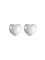 thumb 925 Sterling Silver Cats Eye Heart Minimalist Stud Earring 0