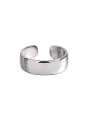 thumb 925 Sterling Silver smooth Geometric Minimalist Midi Ring 0