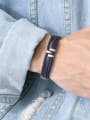 thumb Stainless steel Artificial Leather Geometric Hip Hop Wristband Bracelet 1