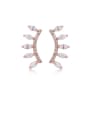 thumb Copper Cubic Zirconia Geometric Dainty Stud Earring 0