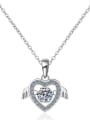 thumb Sterling Silver Moissanite Wing Dainty heart Pendant Necklace 4