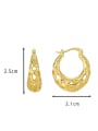 thumb Brass Geometric Minimalist  Hollow Irregular Huggie Earring 1