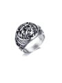 thumb Stainless steel Lion Hip Hop Band Ring 0