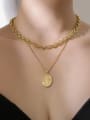 thumb Brass  Vintage Geometric chain  Earring Ring and Necklace Set 1