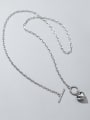 thumb 925 Sterling Silver Heart Minimalist Hollow Chain Necklace 2