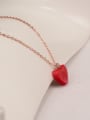 thumb Titanium Red Turquoise Heart Necklace 1