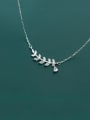 thumb 925 Sterling Silver With Platinum Plated Minimalist Leaf Necklaces 2