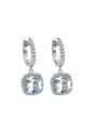 thumb 925 Sterling Silver Cubic Zirconia Geometric Luxury Huggie Earring 2