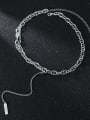 thumb 925 Sterling Silver Vintage Hollow  Geometric chain  Lariat Necklace 0