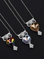 thumb 925 Sterling Silver Austrian Crystal Owl Classic Necklace 3