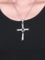 thumb Titanium Rhinestone White Cross Minimalist Regligious Necklace 1