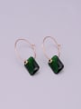 thumb Titanium Emerald Green Geometric Minimalist Hoop Earring 0