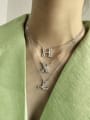 thumb 925 Sterling Silver Cubic Zirconia  Letter Dainty Initials Necklace 0