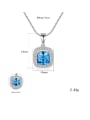 thumb 925 Sterling Silver Cubic Zirconia simple Square Pendant Necklace 3