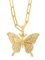 thumb Brass Cubic Zirconia Butterfly Ethnic Necklace 1