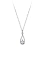 thumb 925 Sterling Silver Cubic Zirconia Water Drop Minimalist Necklace 4
