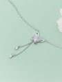 thumb 925 Sterling Silver Tassel Minimalist Shell  butterfly Lariat Necklace 3