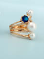 thumb Copper Imitation Pearl Geometric Ethnic  Free Size Stackable Ring 2
