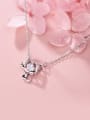 thumb 925 sterling silver rhinestone Cute cat  Pendant necklace 4