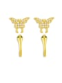thumb Brass Cubic Zirconia Smiley Vintage Stud Earring 0