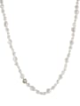 thumb 925 Sterling Silver Freshwater Pearl Irregular Minimalist Beaded Necklace 0