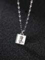 thumb 925 Sterling Silver Rectangle Minimalist pendant Necklace 1
