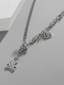 thumb 925 Sterling Silver Bear  Tassel Vintage Lariat Asymmetrical  Chain Necklace 1
