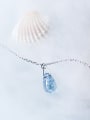 thumb 925 Sterling Silver Glass stone Water Drop Minimalist Necklace 2