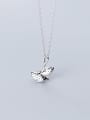 thumb 925 Sterling Silver Fashionable Simple Diamond Ginkgo Leaf  Necklaces 2