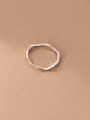 thumb 925 Sterling Silver Cubic Zirconia Irregular Minimalist Band Ring 2