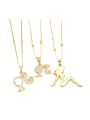 thumb Brass Cubic Zirconia Girl Trend Necklace 0