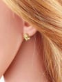 thumb Brass Cubic Zirconia Flower Trend Stud Earring 1