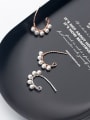 thumb 925 sterling silver imitation pearl Irregular minimalist hook earring 2